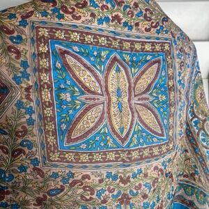 LIGHTWEIGHT SEMI-SHEER 100% SILK PAISLEY 19" X 65" RECTANGLE SCARF~MADE IN INDIA